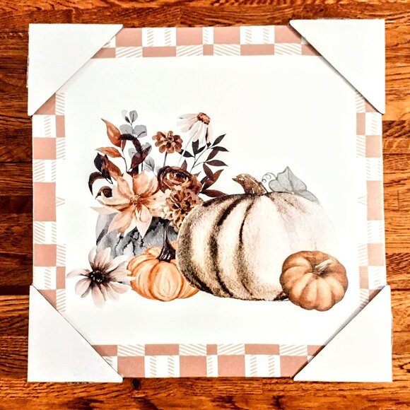 Autumn Farm Canvas Wall Art 12x12" Prints, Set 4, Fall Neutral Cottage-Core NEW! - Picture 5 of 11